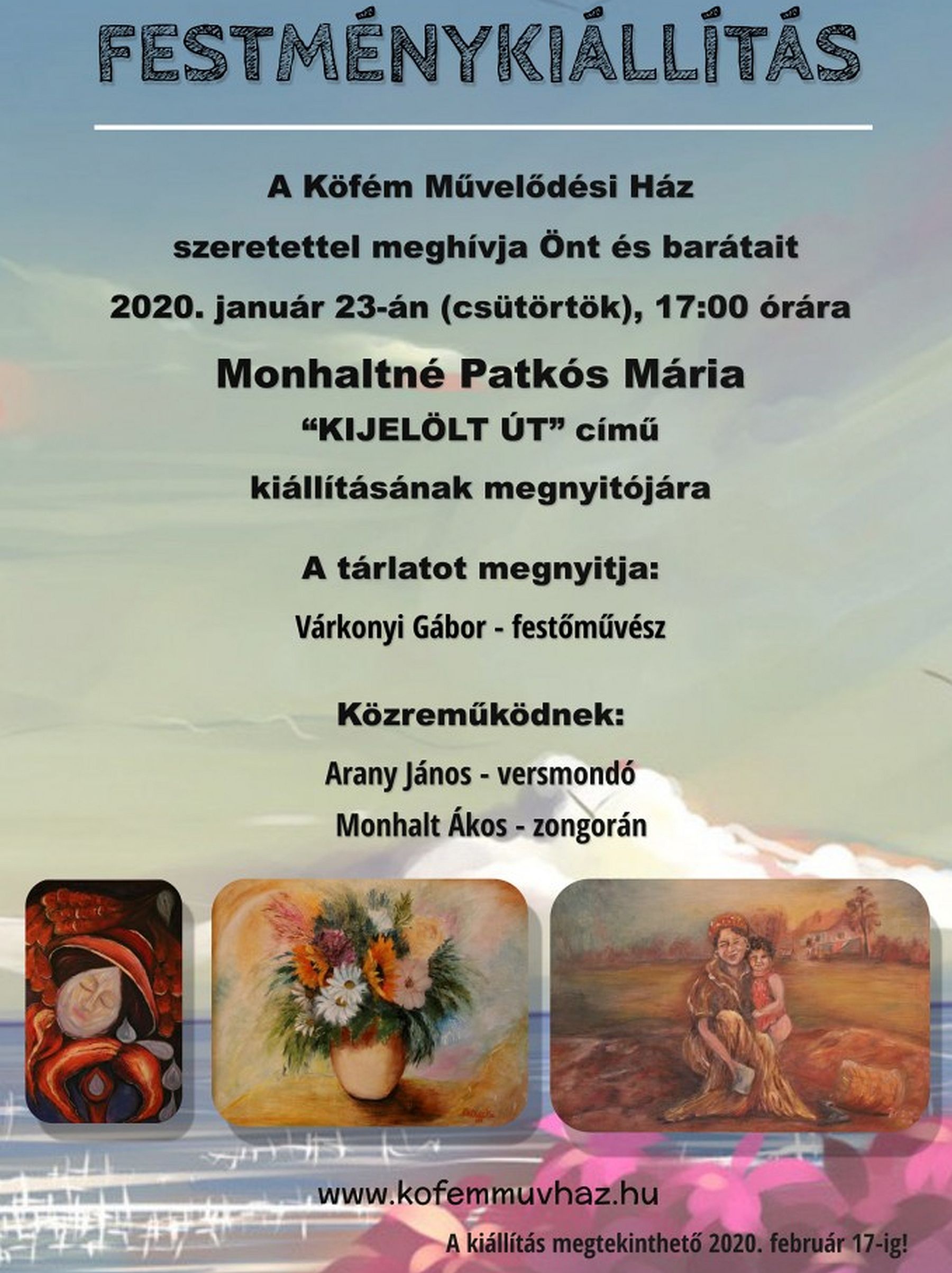Kijelölt út - kiállítás nyílik Monhaltné Patkós Mária, festőművész alkotásaiból